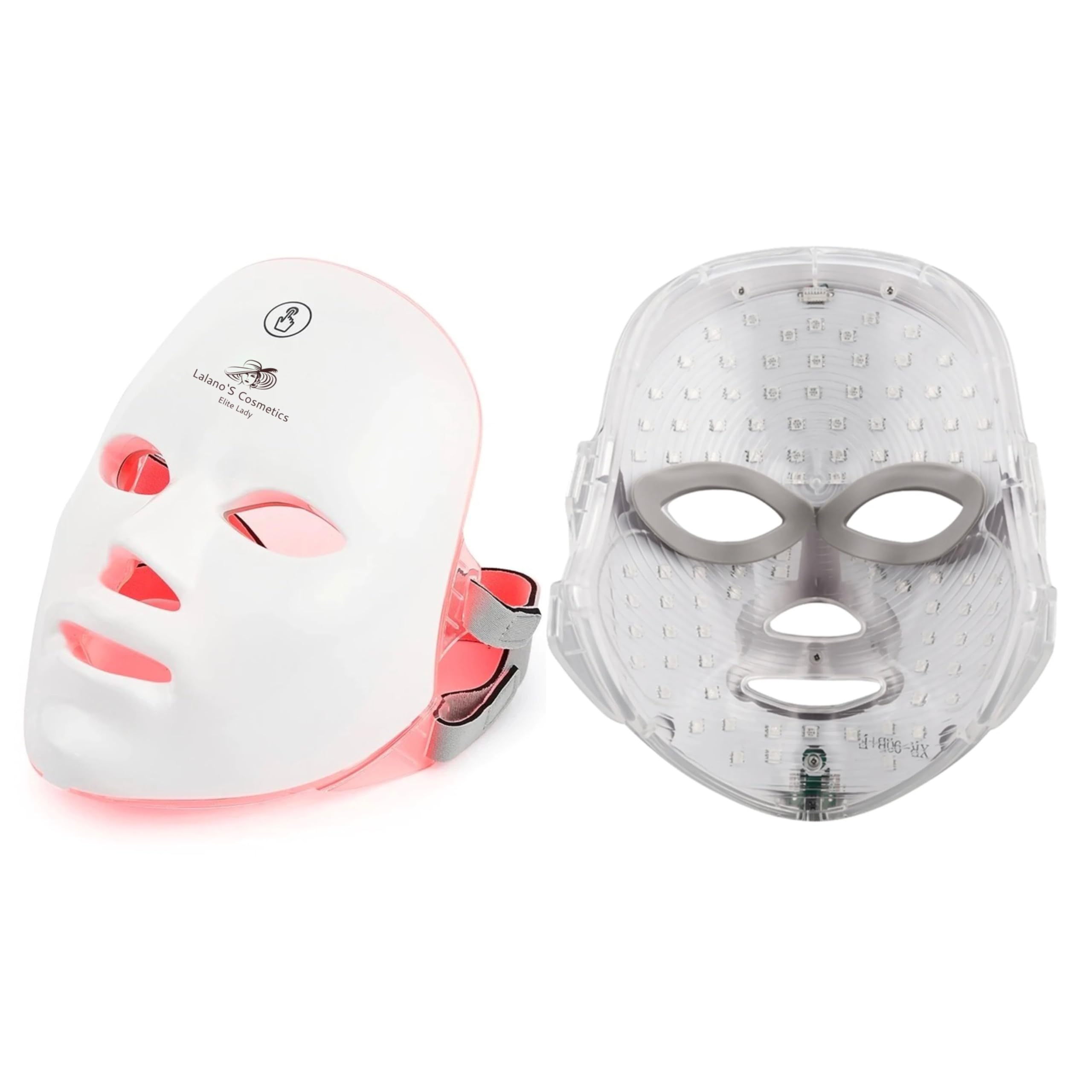 Lalano'S Cosmetics - Maschera viso a LED, 7 colori, anti-​invecchiamento, acne e rassodamento della pelle, terapia della luce con EMS e radiofrequenza, 112 LED, ricaricabile, certificato CE, per uomo e