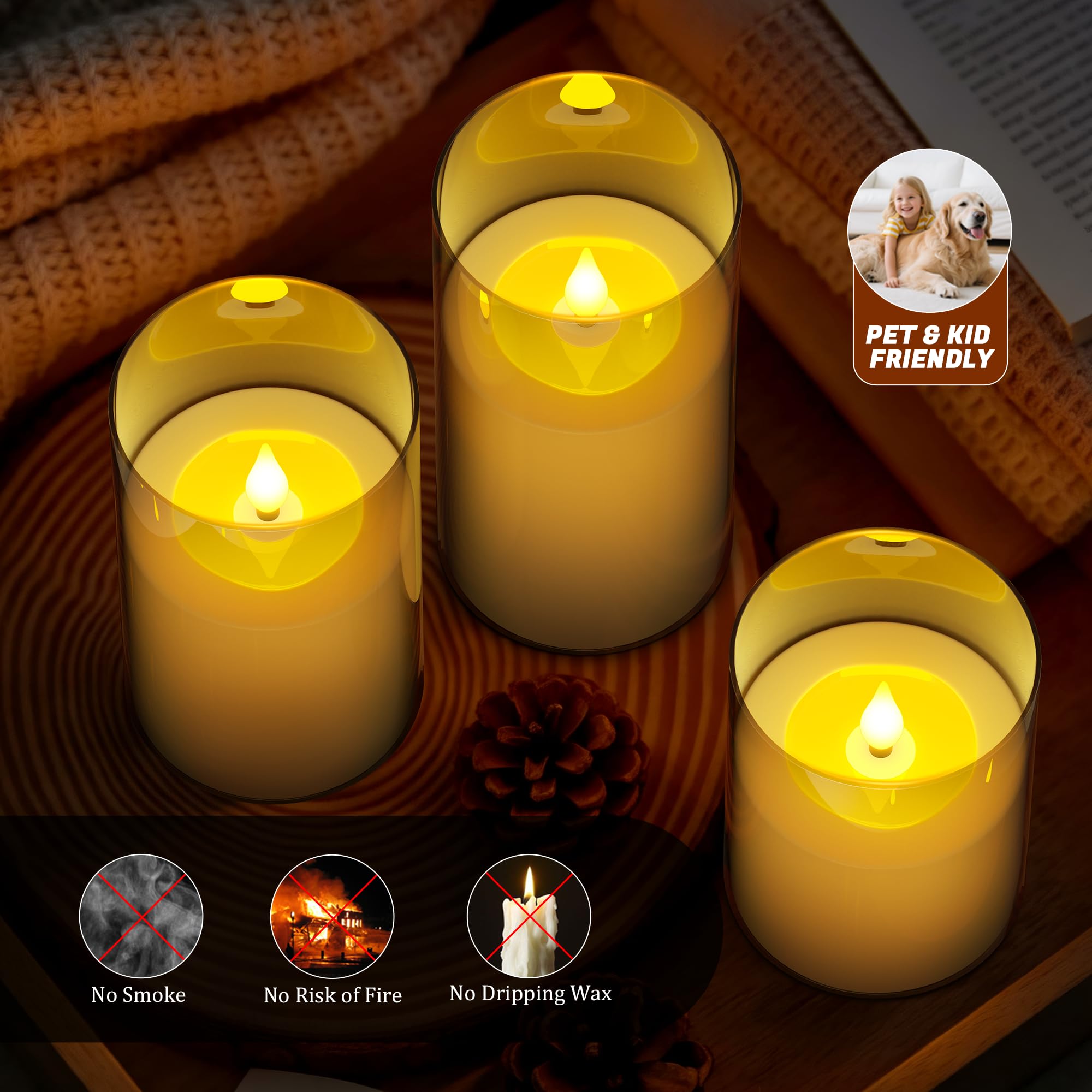 PChero LED Bougies Rechargeables avec Chargeur Magnétique