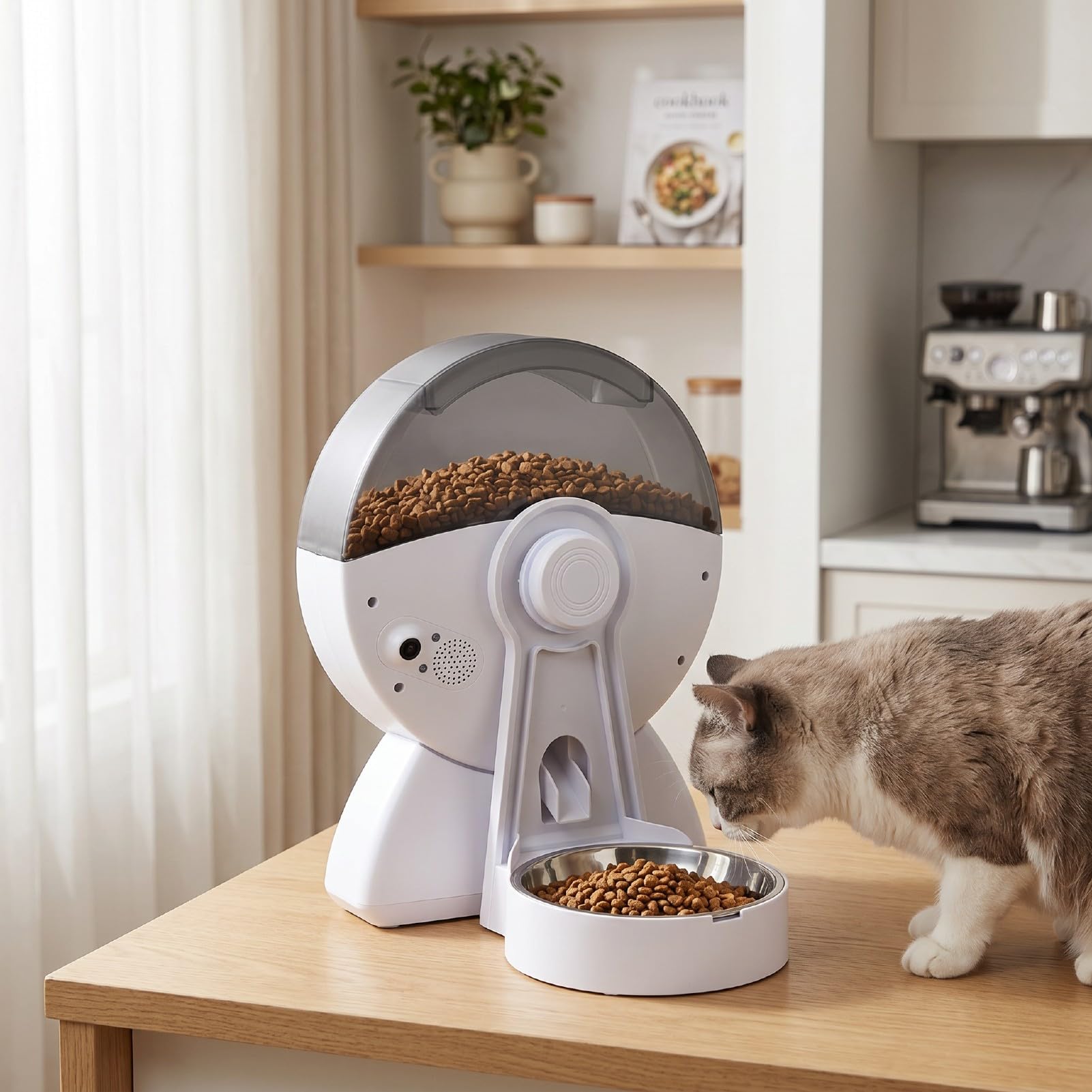 Haofy Distributore di Cibo per Animali Domestici Alimentatore per Gabbia Sospesa a Prova di Intasamento da 2 Litri