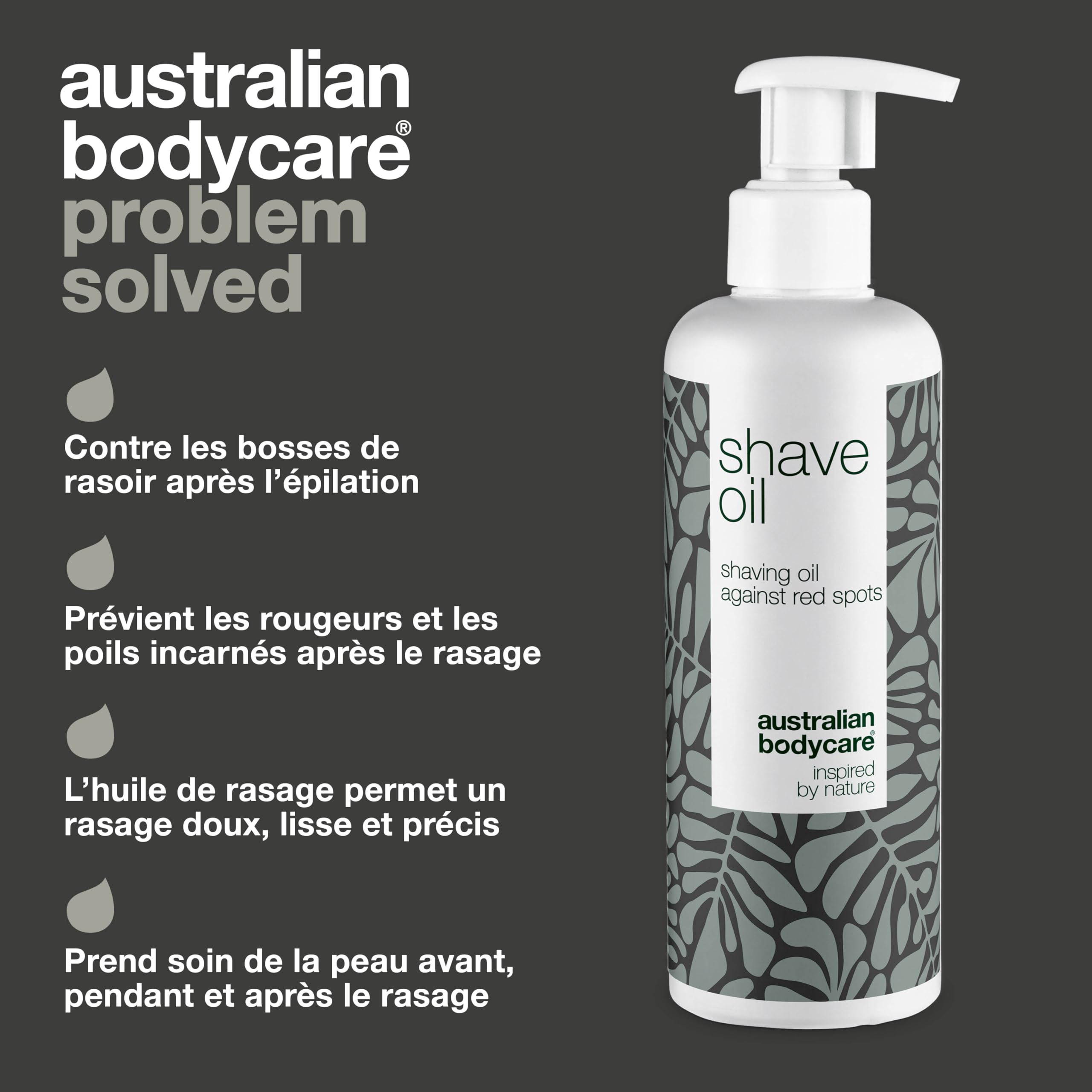 Huile de rasage pour tout le corps (250 ml) - Huile de rasage contre l'irritation, les rougeurs et les boutons de rasage - Résultat : peau lisse, douce, avec moins d'irritation et de rougeurs