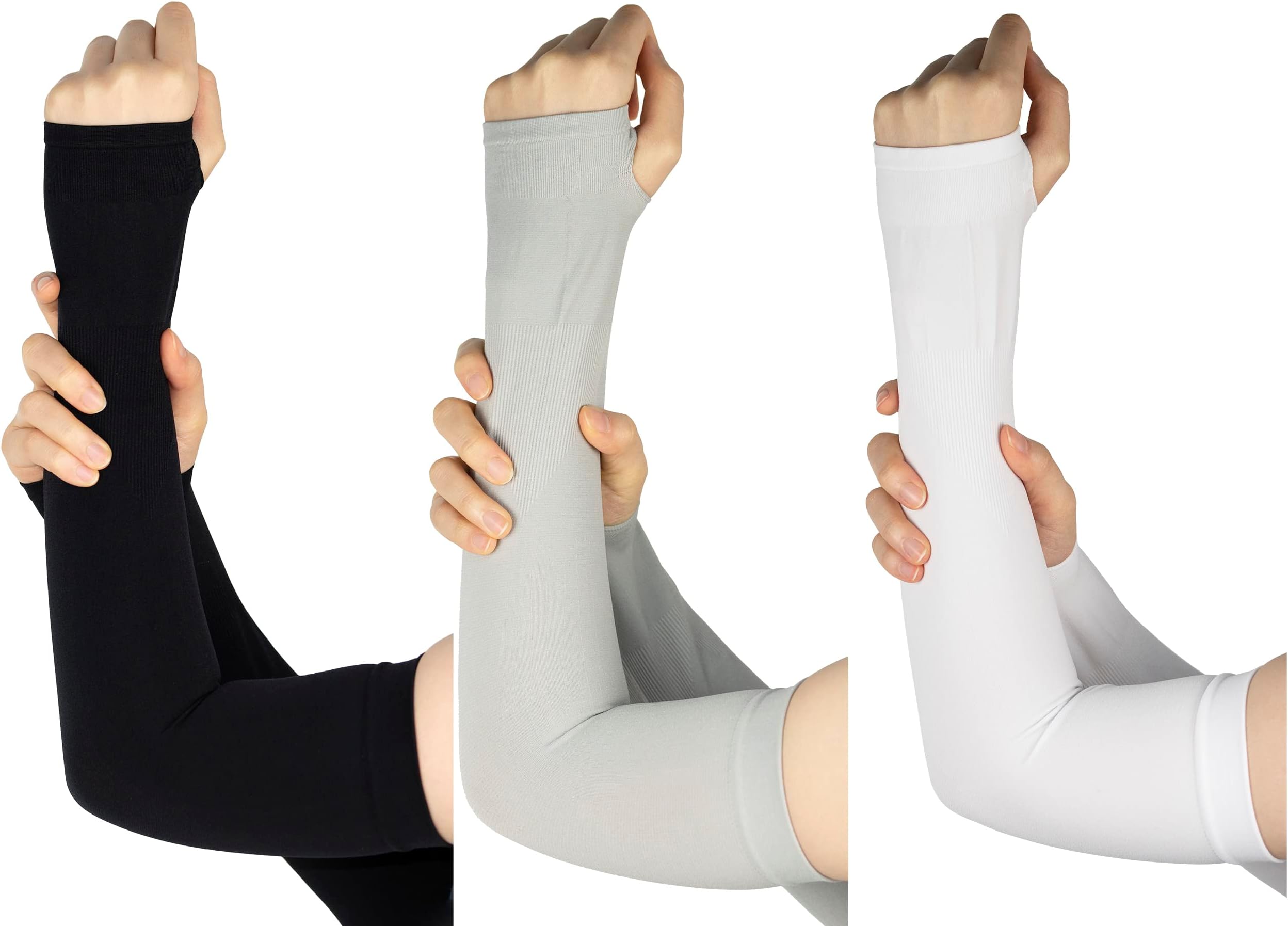 Long Glove Arm Sleeves, UV Sun Protection Driving Gloves Sunscreen for Cycling, Outdoor Sports Men Women Pack of 3 Pairs