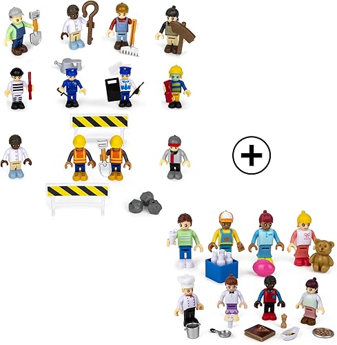 Juego de 20 figuras de juguete y juegos de 2 pulgadas, figuras familiares de desarrollo temprano para niños, juguetes de simulación para niños de 3