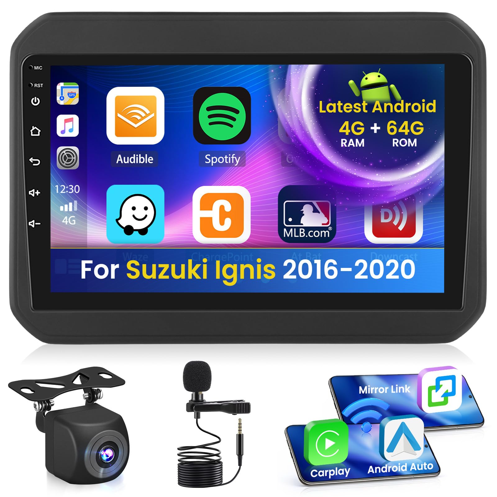 Inefala 4+64G 9'' Android 15 Autoradio pour Suzuki Ignis 2016-2020
