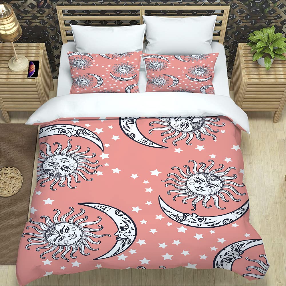 Housse de couette 240 x 260 rose douceur hypoallergénique pour lit adulte