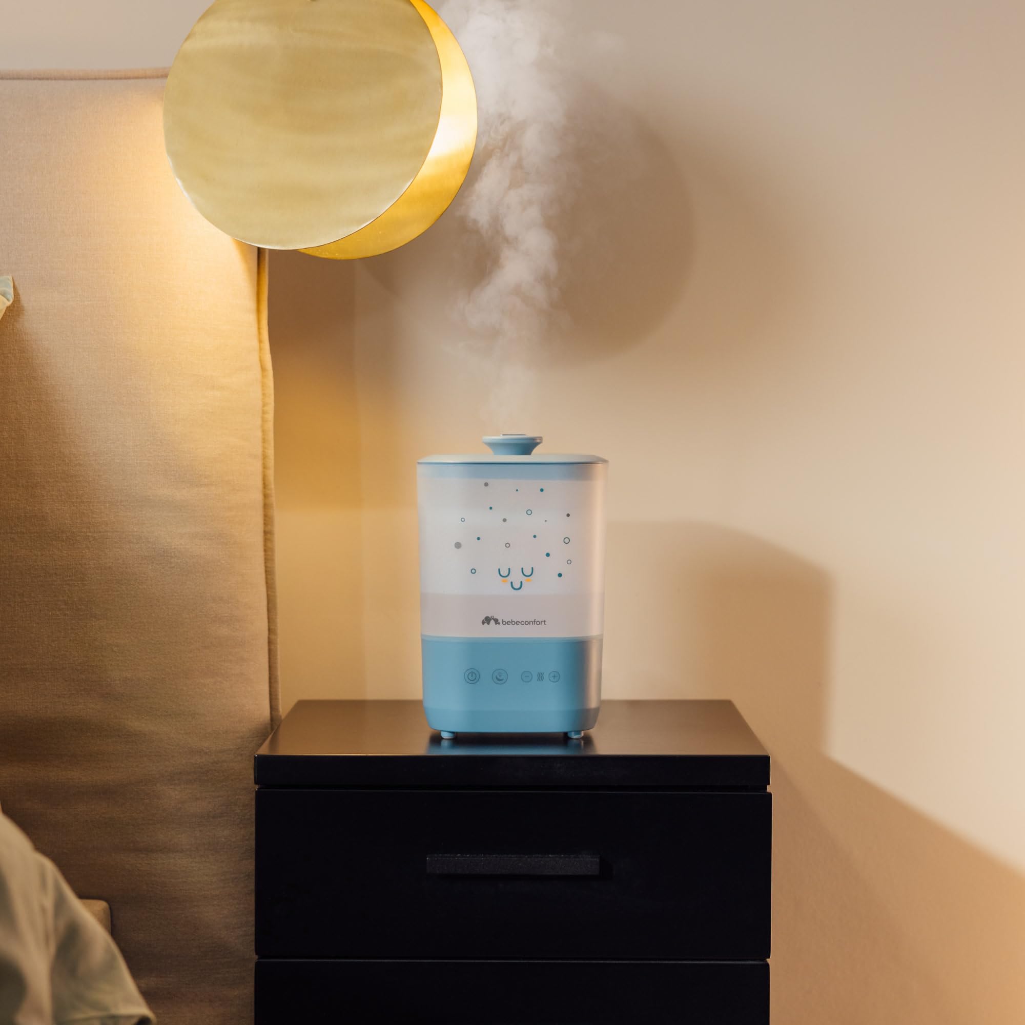 Bebeconfort Cool-Mist Luftbefeuchter Baby, Baby Nachtlicht mit 7 Farben, Ultraschalltechnologie (bis 48 Stunden), 2,1 Liter Easy-Fill-Wassertank, Ausschaltautomatik, Reinigungsbürste Inklusive, Blau
