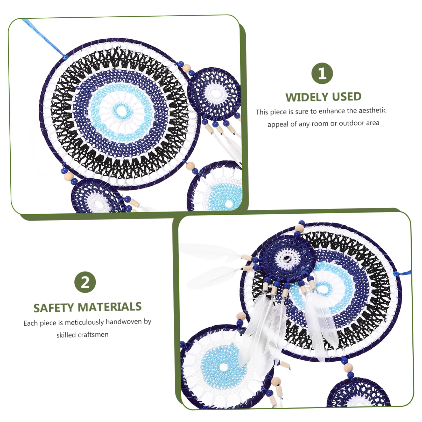 PRETYZOOM Evil Eyes Dream Catcher Pendant Wall Hanging Decor for Bedroom Living Room Lightweight Compact Design Unique Cultural Atmosphere for Friends