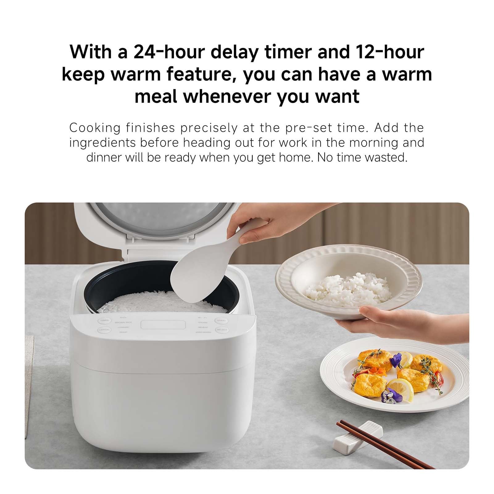 THEGA Cuociriso, Cuociriso Smart Multifunzionale con Vaporiera da 3L per 2-6 Persone, Cuociriso Multifunzione 8-in-1 con Controllo Intelligente Tramite App