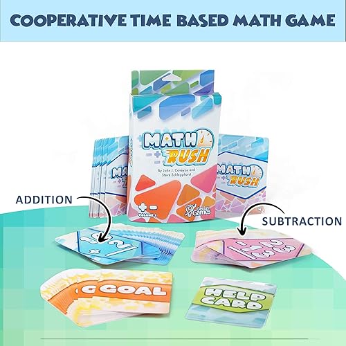 Miniatura 3 de Math Rush Sumación y resta (Volumen 1) - Un juego cooperativo de cartas flash de matemáticas basado en el tiempo para niños de 8 a 12 años, juegos