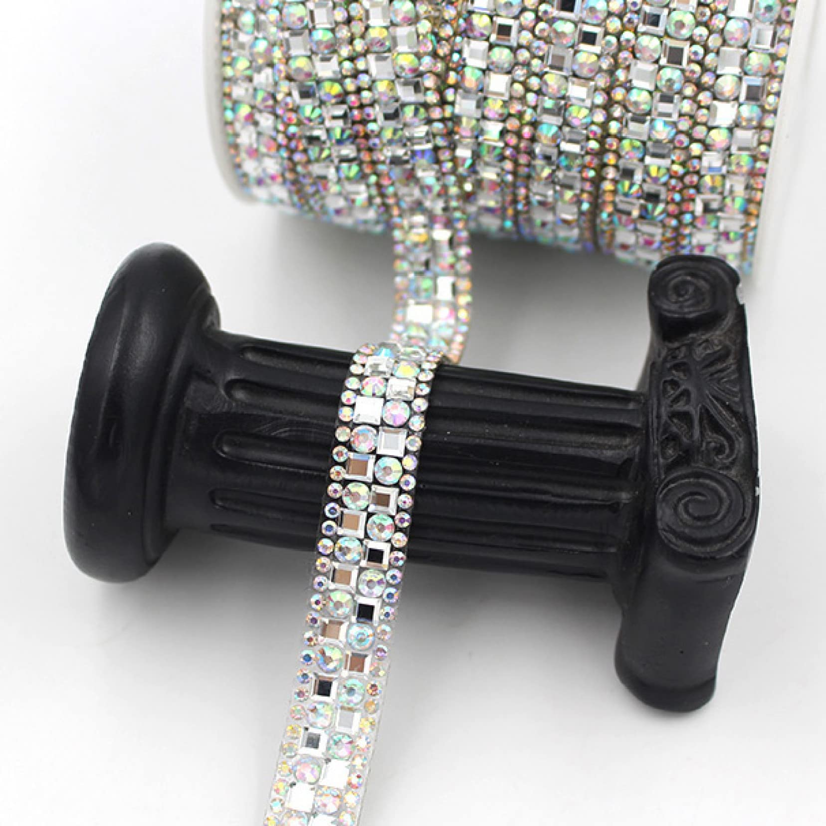 ACiyD Yard Strass Trim Farbe Glasband Kristall Strass Band Party Hochzeit Shose Dekoration Kristall Art Decor (Color : Color Glass-02, Size : 1 Yard) (Color Glass 04)