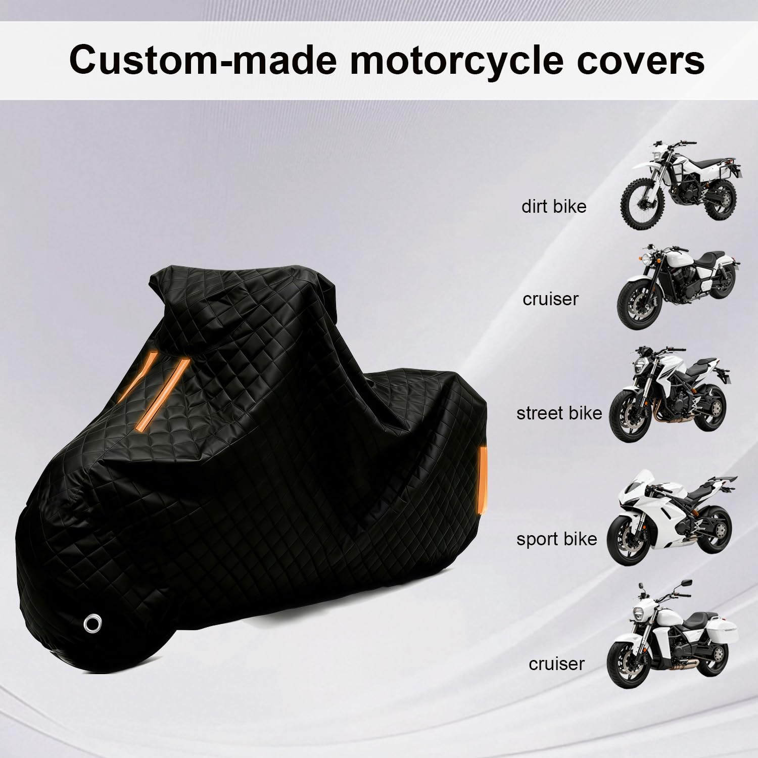 Funda para Moto para Harley-Davidson VRSCD Night Rod Cubre Motos Antigranizo丨Impermeable Resistente al Sol y a los arañazos para Motos Scooter Bicicleta con Banda Reflectante-KS96