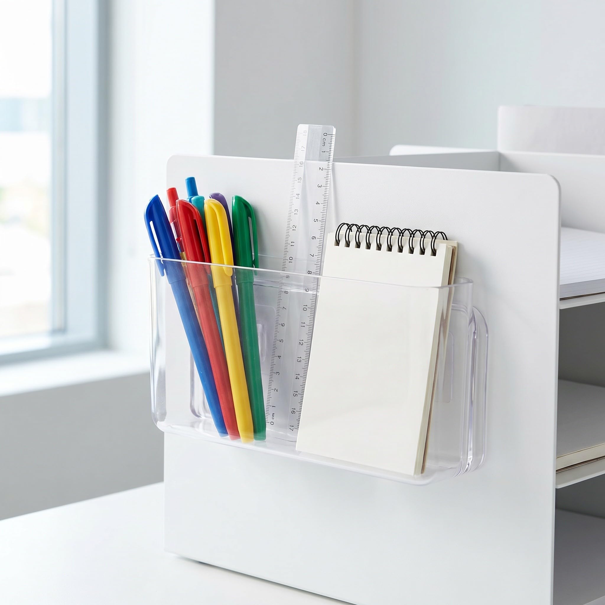 Toddmomy 4 soportes de pared para mandos a distancia, caja organizadora adhesiva para controladores, estuche de pared para bolígrafos para el hogar, la oficina y la escuela.