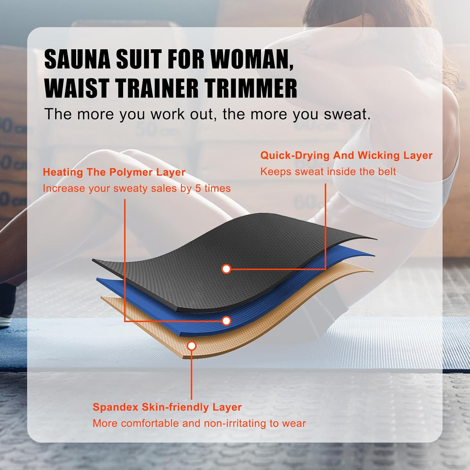 Women's Sauna Waist Trainer Belt Sweat Band Compression Stomach Waist Trimmer Wraps Slimming Body Shaper for Workout - Image 8