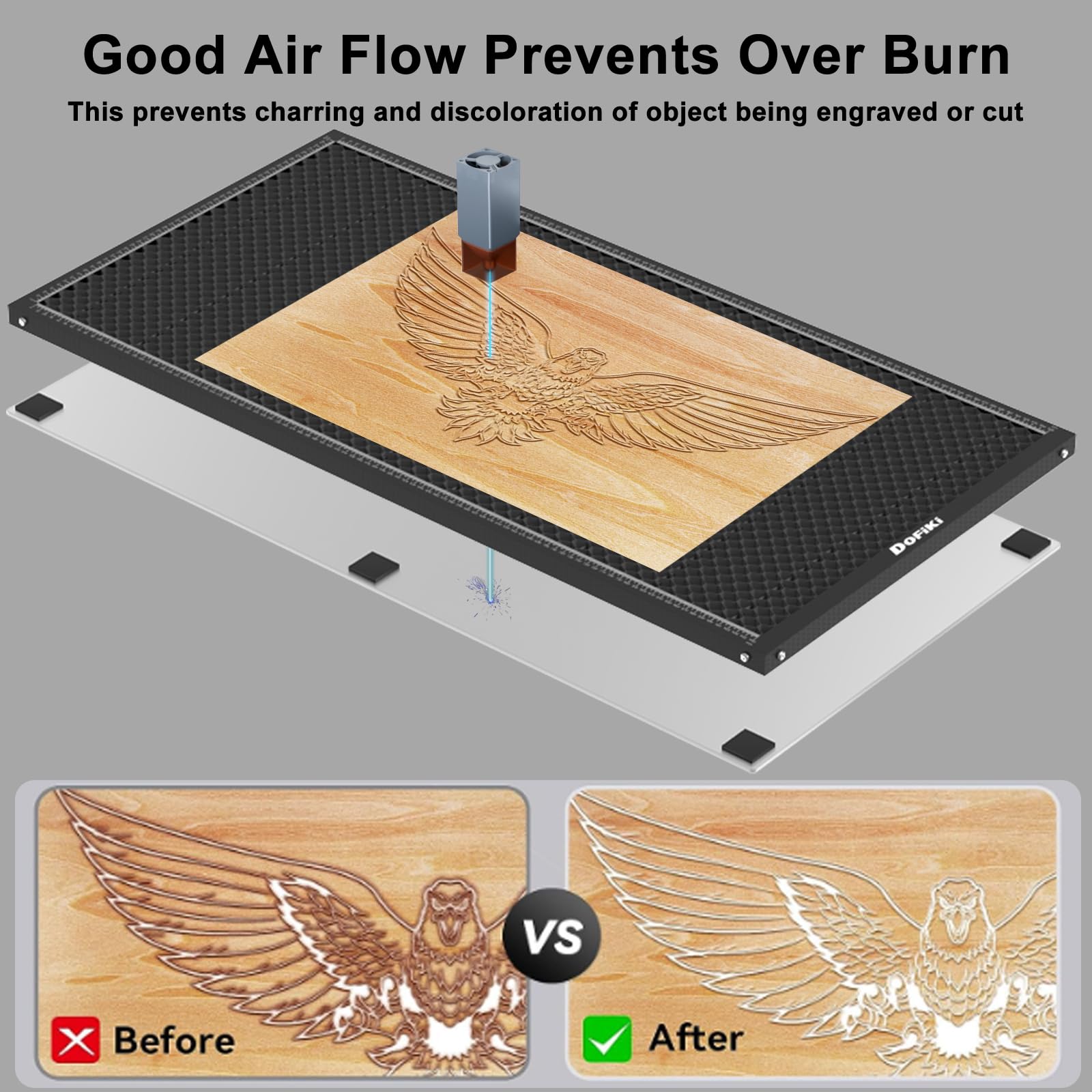 Tavolo A Nido D'Ape Per Laser Engraver 440x440mm - Compatibile Con XTool D1, S9, RAY5 - In Alluminio - Foto 3