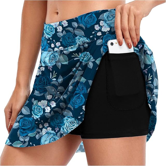 Yoga Pants Men Women Tennis Sports Inner Skirts with Pockets Shorts Skorts Golf Sport Elastic Pants Yoga Pants Back Pockets