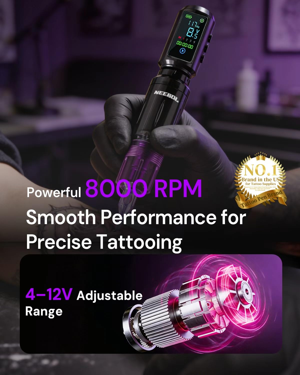 Kit di 2 batterie da 1600 mAh per tatuaggi, kit wireless per macchina per tatuaggi, 20 aghi per cartucce per tatuaggi, set di inchiostro per tatuaggi, forniture complete per tatuaggi per principianti