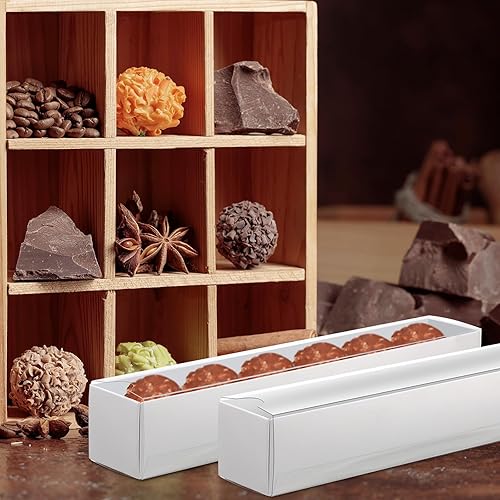 Miniatura 3 de Hoolerry Cajas de chocolate y fresas de 9 x 1.6 x 1.6 pulgadas, cajas de trufas transparentes a granel con ventana para cajas de dulces de galletas,