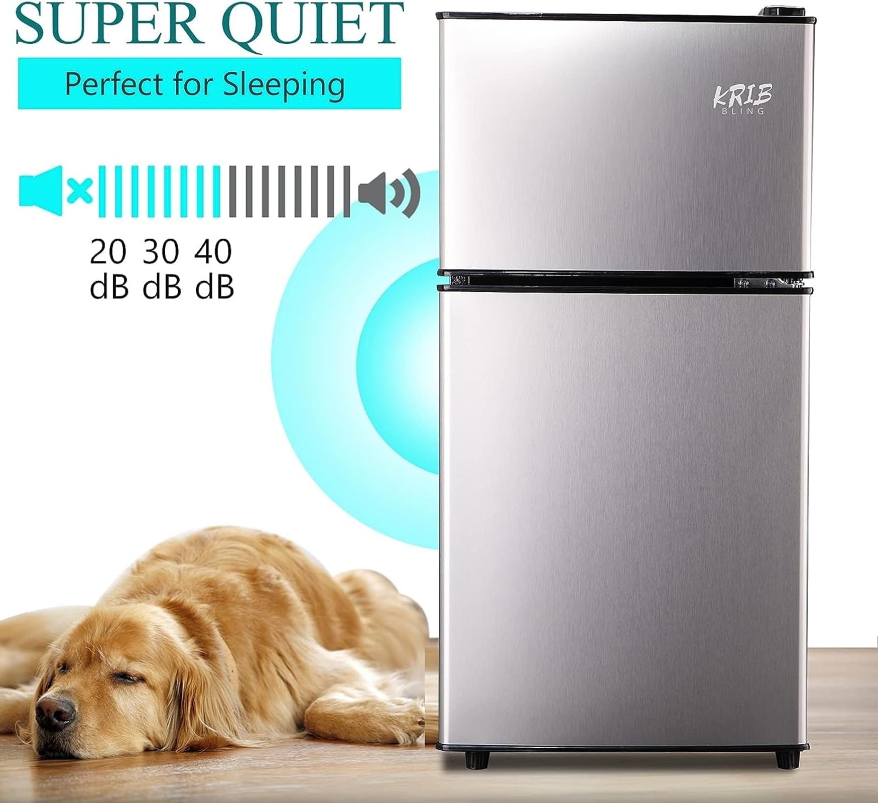 Bgtr 3.5cu.Ft Compact Refrigerator Mini Fridge With Freezer, Small Refrigerator With 2 Door, 7 Level Ther on Fridge.com - View 3