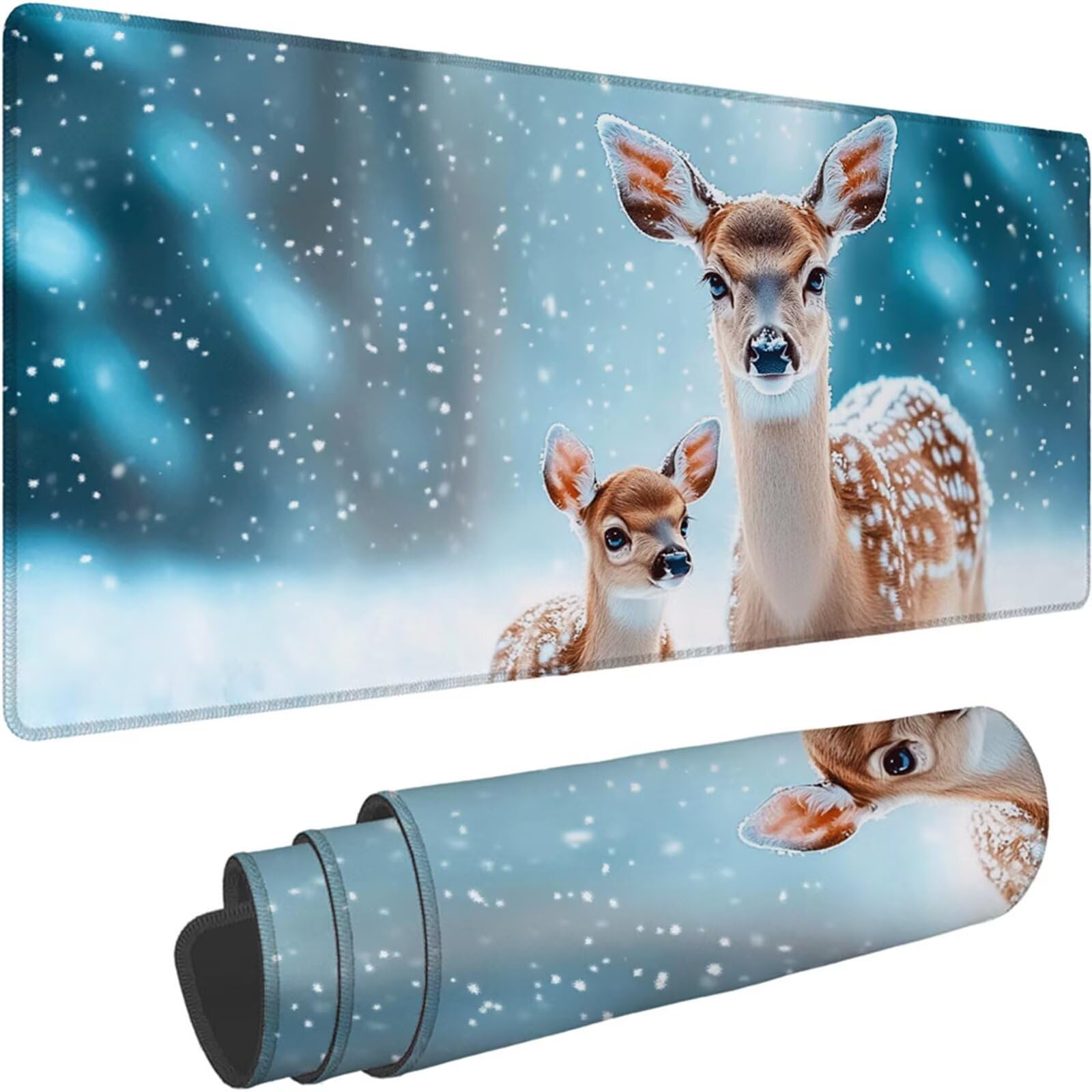 Gamingowa podkładka pod mysz 1200 x 600 x 3 mm, XXL, wodoszczelna, odporna na ścieranie, z przyszytymi krawędziami, niebieska, podkładka na biurko, poprawia prędkość i precyzję, do komputera, laptopa