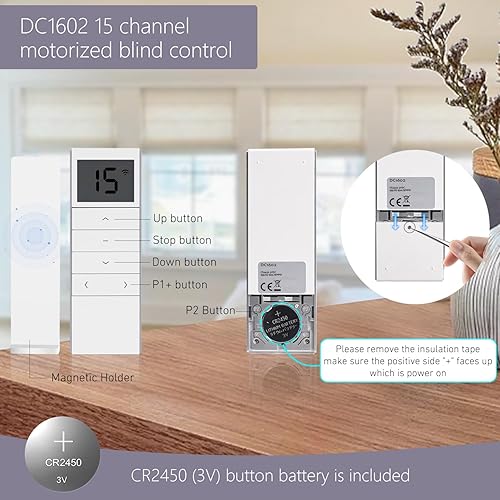 Miniatura 3 de DC1602 - Control remoto de 15 canales para persianas motorizadas, persianas y cortinas