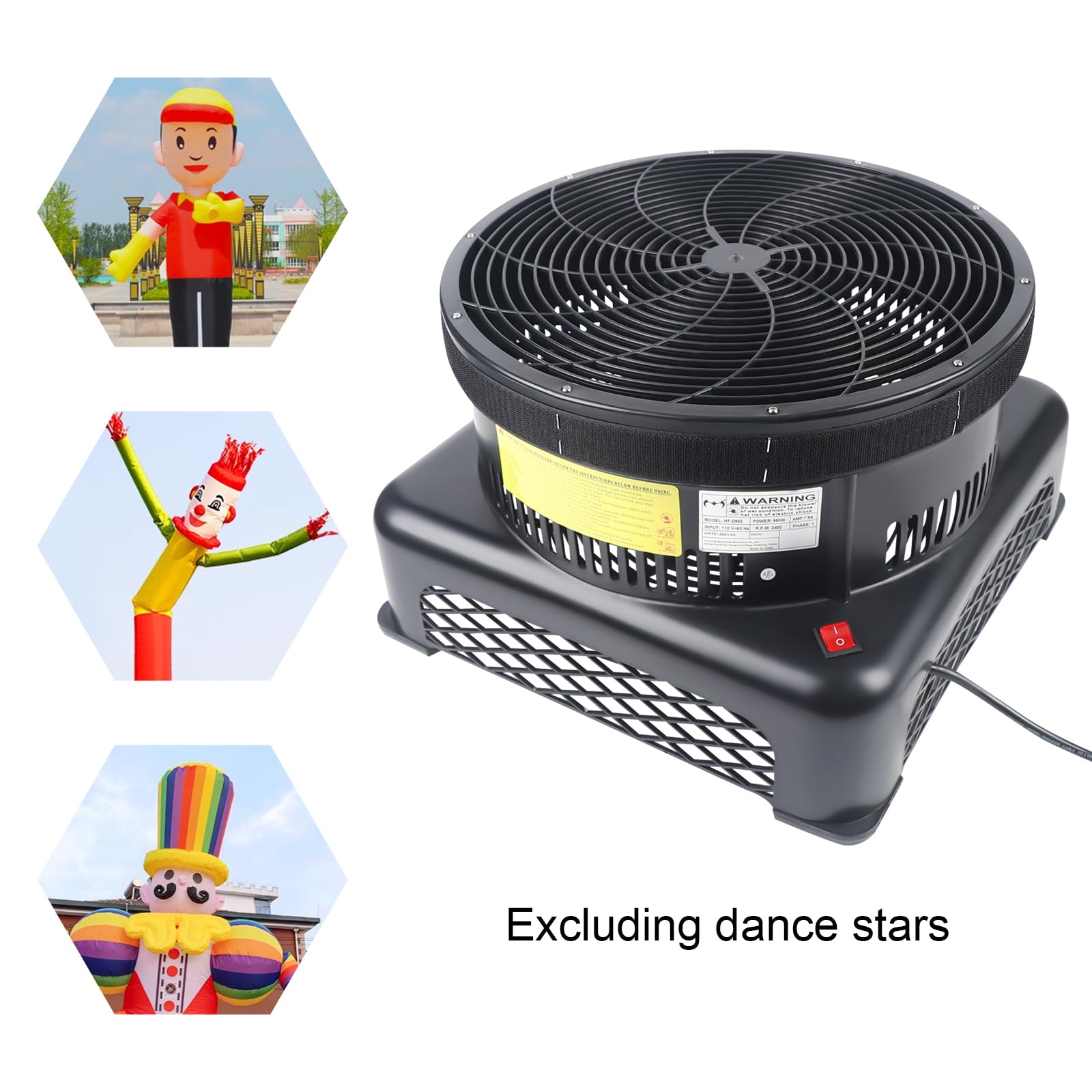 ZUANYAN 950W Inflatable Tube Man Air Blower, 110V 17.7inch Inflatable Fly Guy Air Blower Fan Sky Dancer Wind Tube Man Puppet