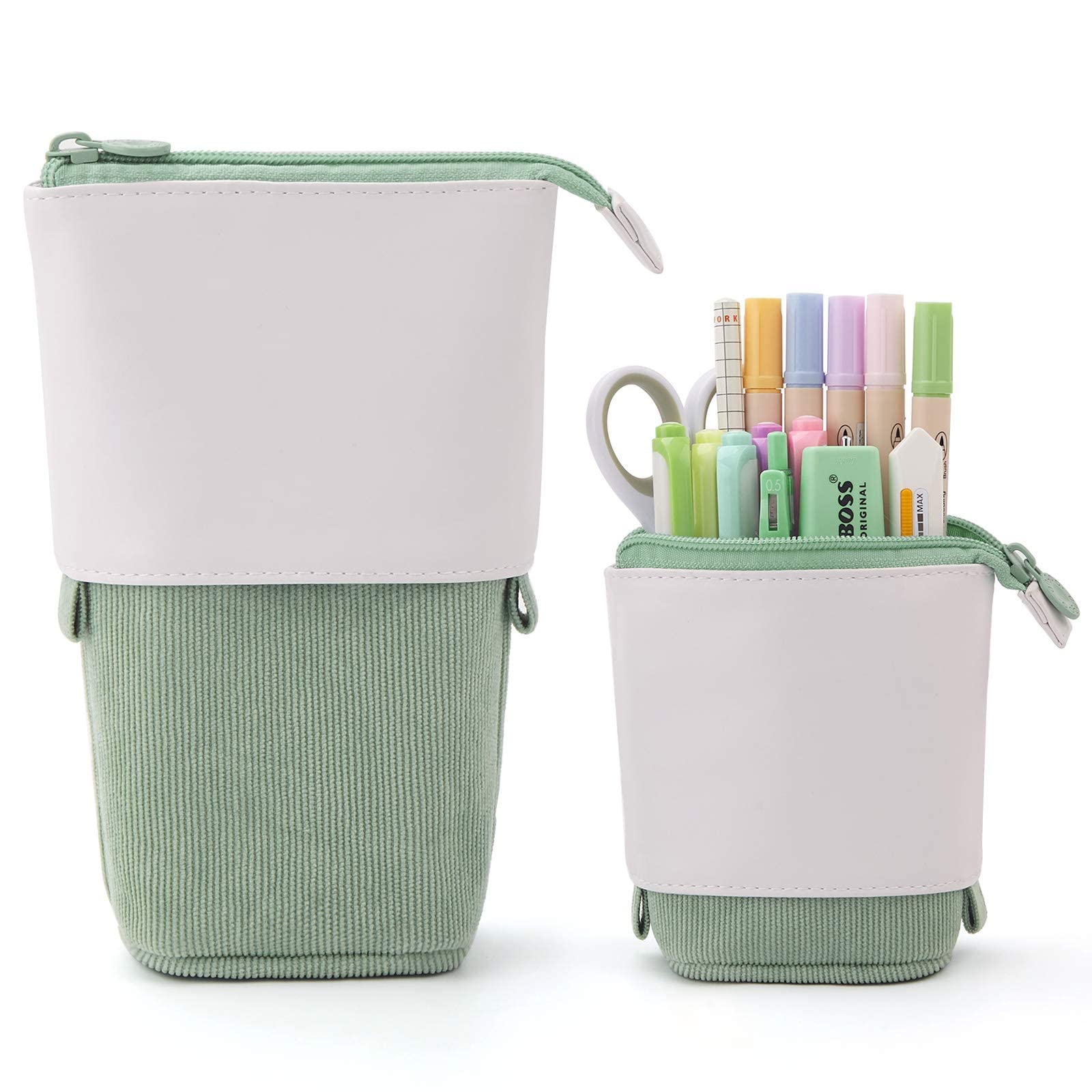 Estuche Escolar,2-in-1Telescópico Estuche Lapices ,Estuche Vertical Lapices,Pencil Case ,Papelería de Oficina útiles Escolares Organizador Maquillaje para Niñas Niños Adolescentes Estudiantes Adultos