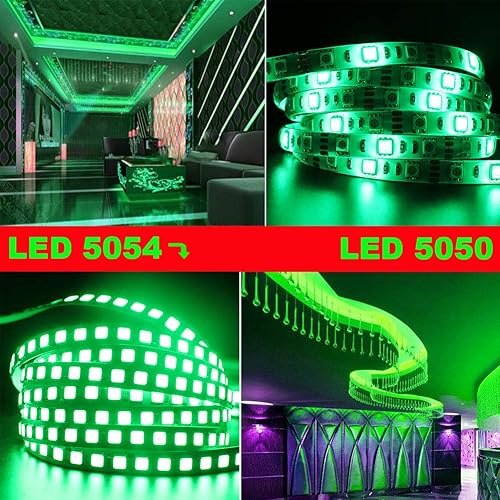Miniatura 3 de Tira de luz LED, 16.4 pies, 600 unidades SMD 5054 LED (5050 actualizado), tiras de luz flexibles de 12 V CC no impermeables, cinta LED, decoración