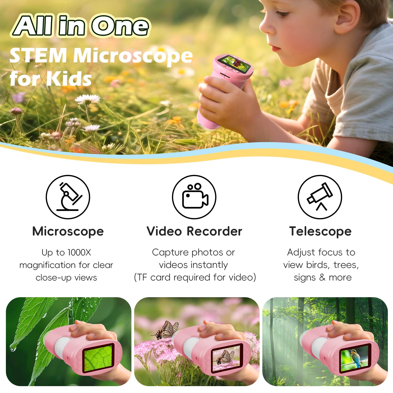 Amazon.com: Alotwan Kids Microscope Digital 1000X Zoom, Mini
