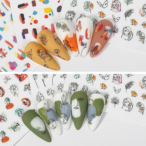 Miniatura 10 de Calcomanías de uñas de flores 3D autoadhesivas para uñas, juego de calcomanías de uñas coloridas para niñas, niños, mujeres, accesorios para diseños