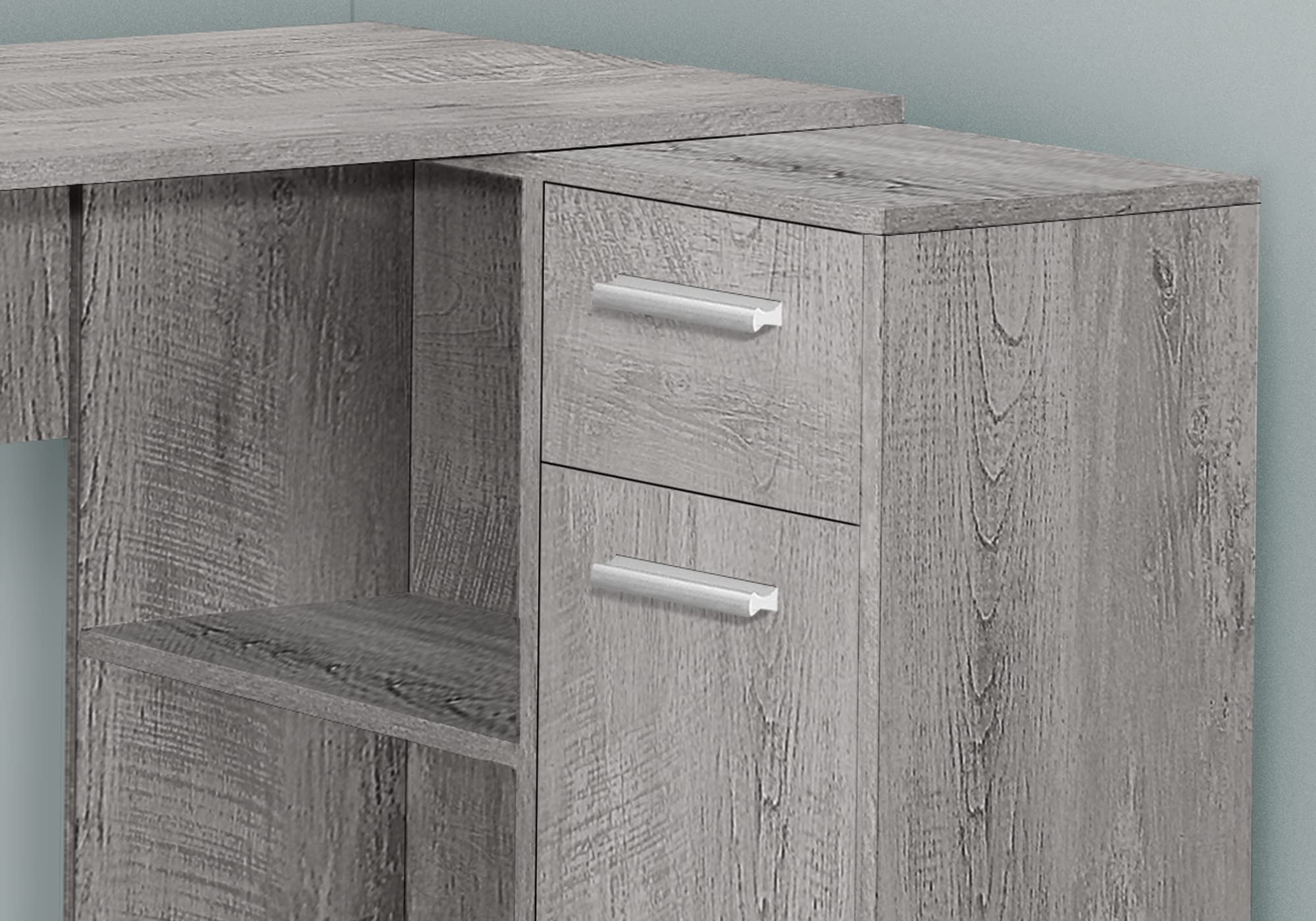 Monarch Specialties L-Shaped Computer Desk with Storage Drawers