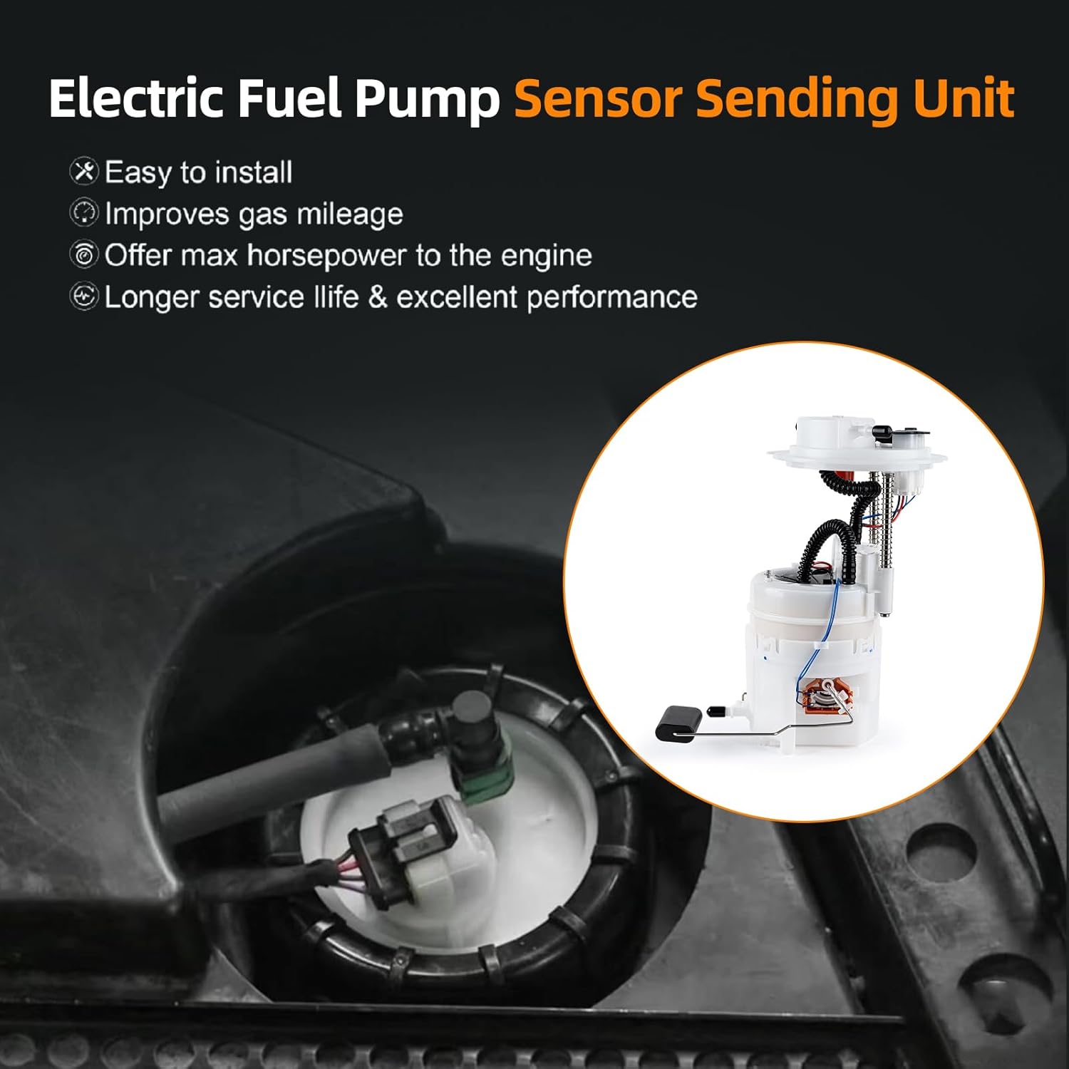 Electric Fuel Pump Module Assembly with Pressure Sensor Compatible For Hyundai Santa Fe 2007-2009 V6 2.7L 3.3L Replace EH821M FG1272 31110-0W000 - Image 4