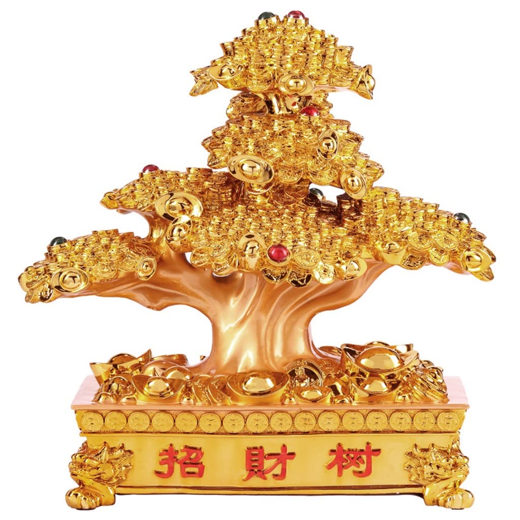 Office Ornaments Lucky Feng Shui Decorations Golden Decorations Gifts for Shop Opening Gifts for Friends (Color : Gold, Size : 38x27x40cm)