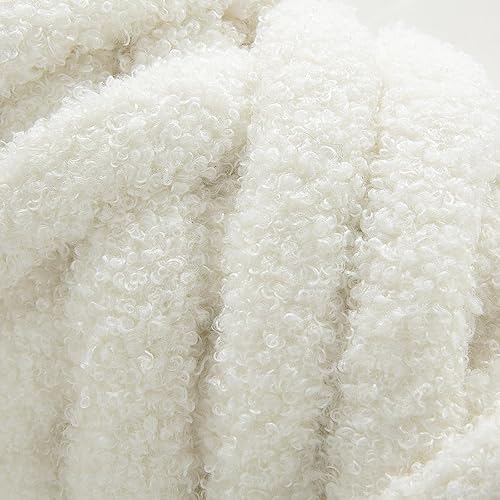 Miniatura 6 de HOMBYS Hilo grueso de forro polar Sherpa a granel, hilo gigante para tejer a mano o brazos, hilo grueso voluminoso para ganchillo, hilo de tubo de