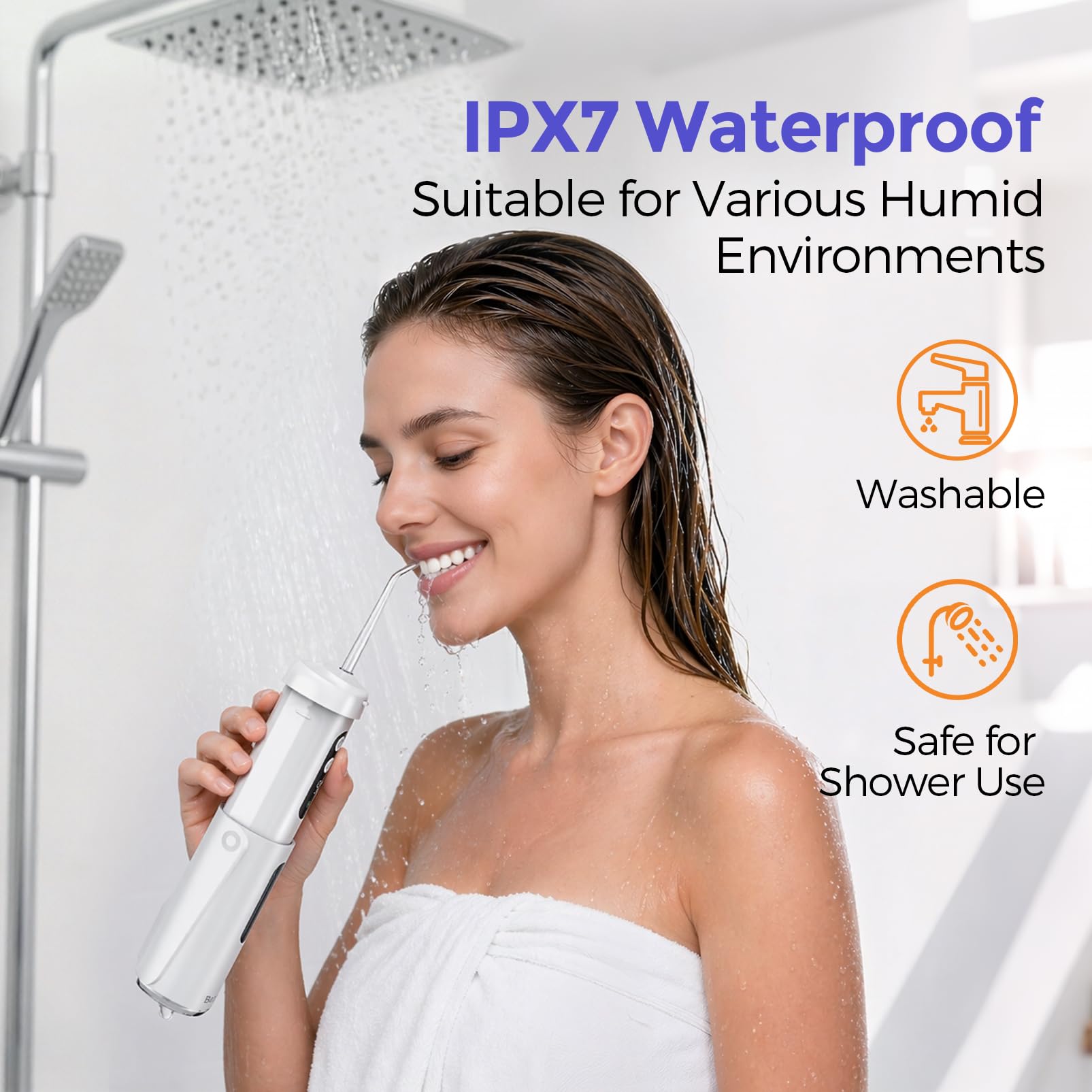 Bezvoi Mini idropulsore orale, portatile e compatto, 9 modalità, serbatoio dell'acqua rimovibile, facile da pulire, impermeabile IPX7, elettrico, ideale per apparecchi dentali e cura delle gengive