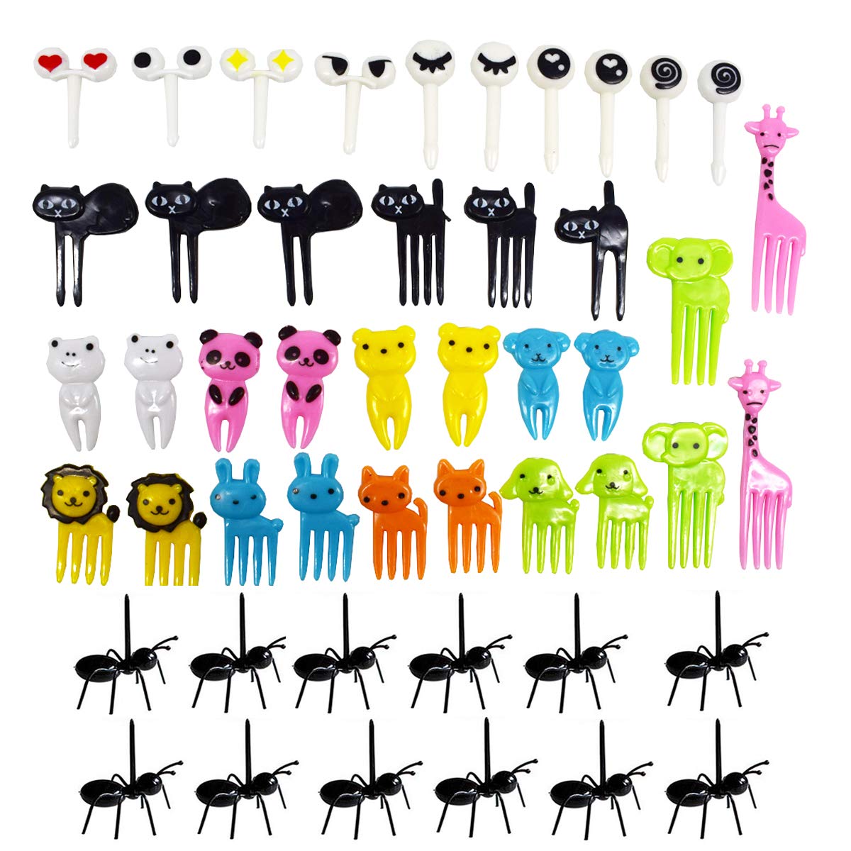 6 Obstgabeln Für Kinder Aus Edelstahl – Bunte Mini-Gabeln Mit Silikon-Deko Für Bento & Snacks