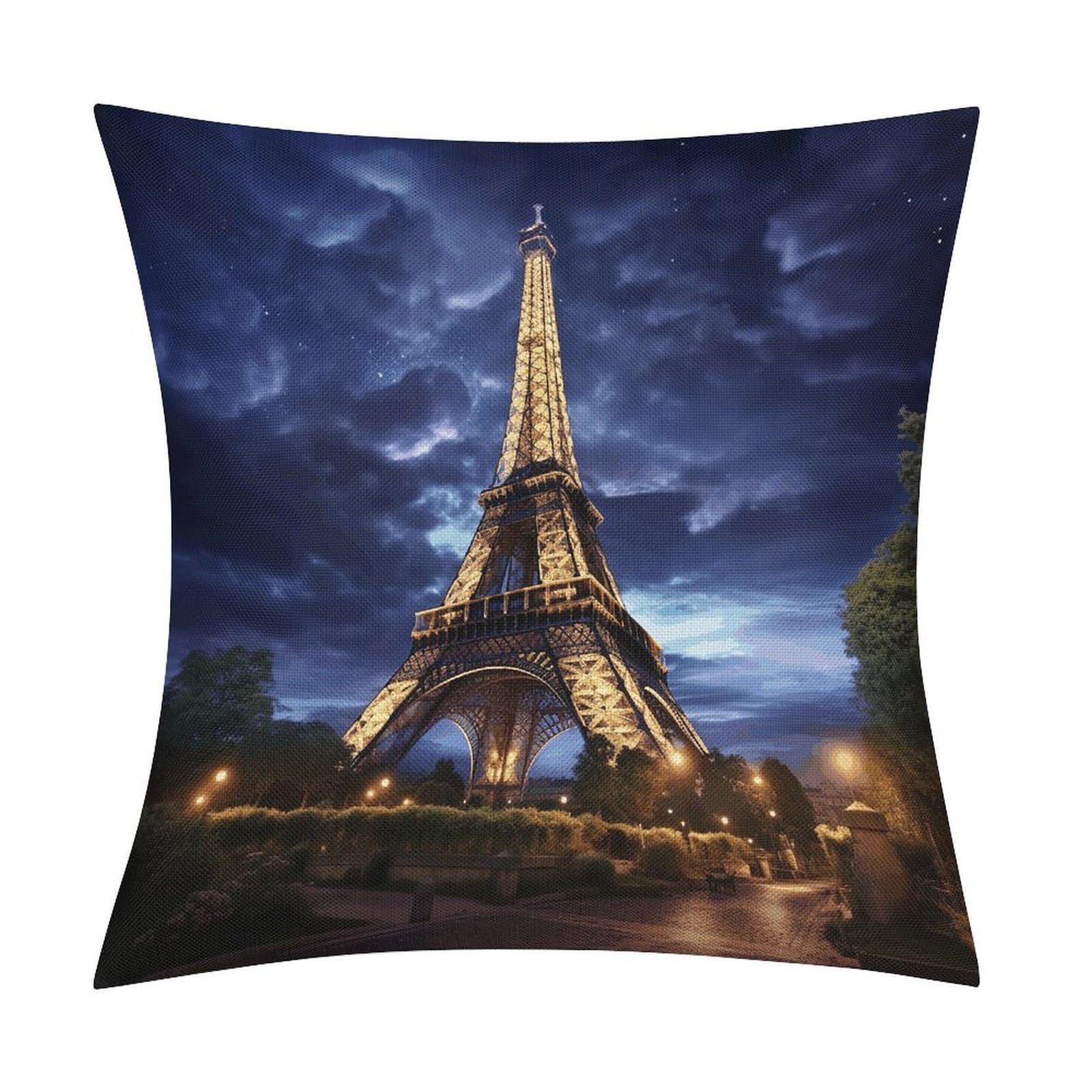 Fodpand Style Fantasy Eiffel Tower Pillow Covers 18X18 Inch, Pillow Cases Boho Farmhouse, Throw Pillow Covers For Couch Sofa Bed Spring Home Decor