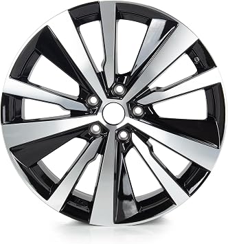 New 19 X 8 inch Aluminum Alloy Replacement Wheel Rim Compatible with Altima 2019-2022, Machined Black, OEM Design Replacement Rim, 62785