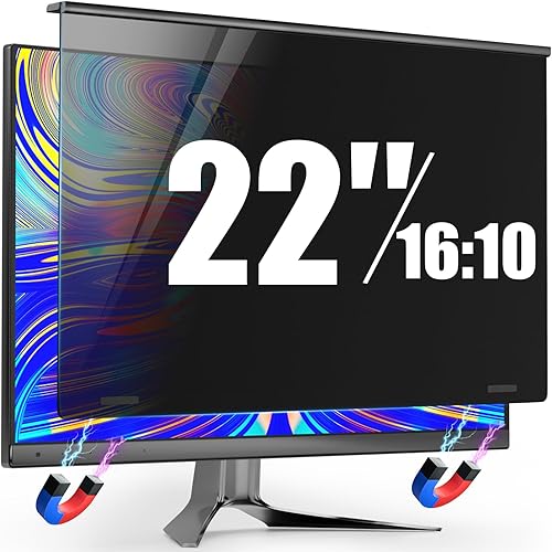 Miniatura 9 de Pantalla magnética de privacidad de 24 pulgadas para monitor sin marco, relación de aspecto 16:9, protector de pantalla de luz azul colgante,