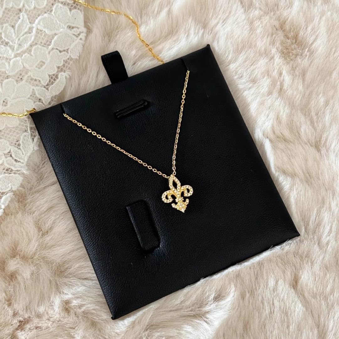 Cubic Zirconia Fleur De Lis Pendant Necklace for Women - Elegant Timeless Design, Enhanced Durability and Tarnish Resistance - Image 2