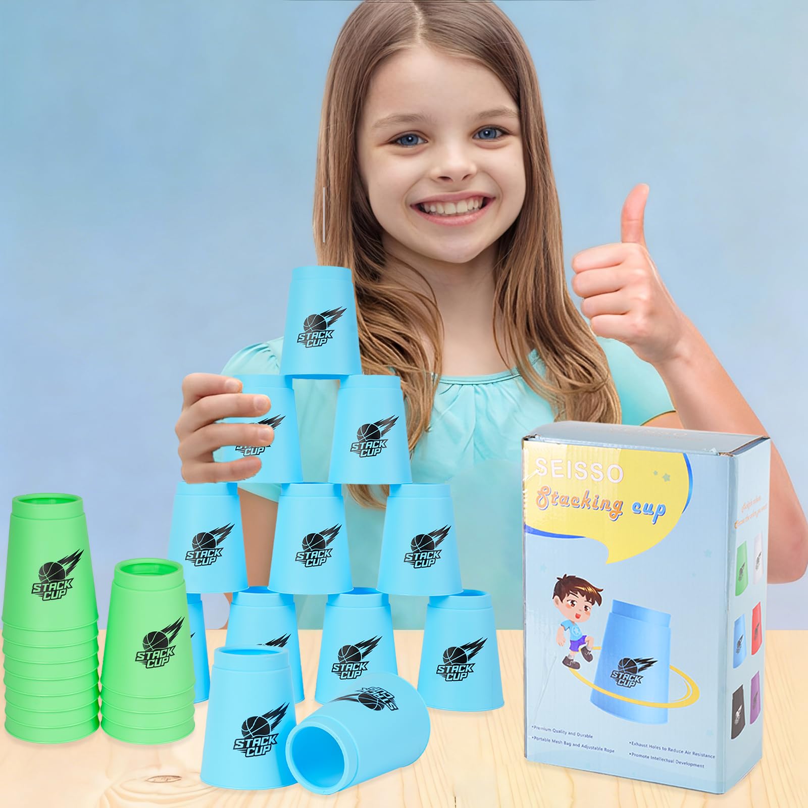 Snapklik.com : Quick Stack Cups, 24PCS Stacking Cups Training Game For ...