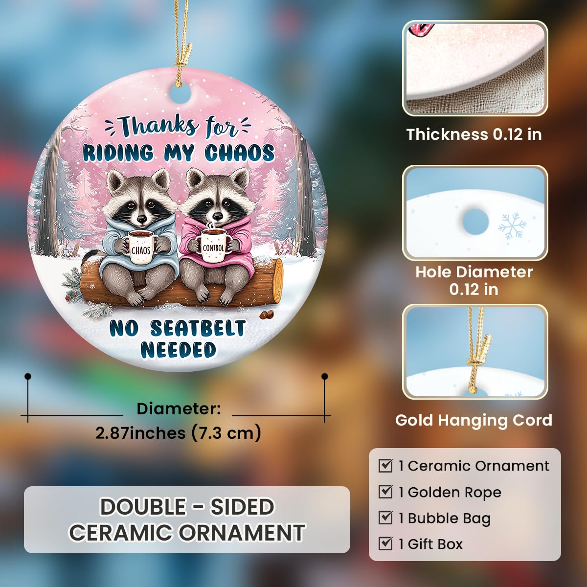 Condition photo showing New/Like New for Friendship Christmas Ornament, Christmas Funny Gifts for Friends Women, Men, Bestie Ceramic Ornaments for Xmas Decorations, Friends Ornament for Hanging Decor