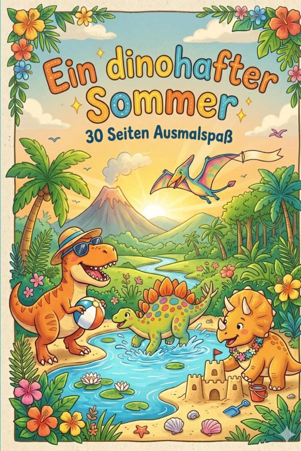 Ein dinohafter Sommer: 30 Seiten Ausmalspaß
