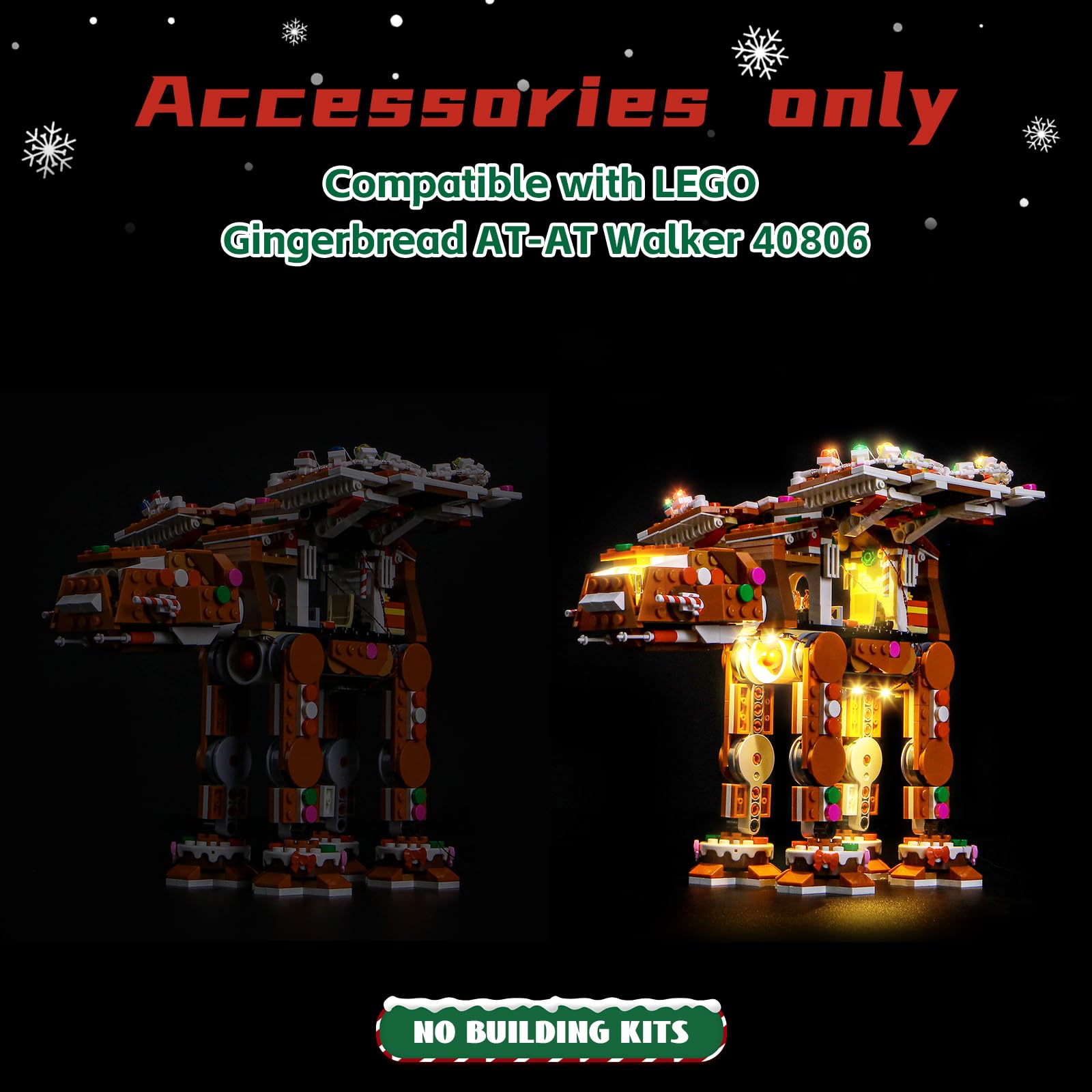 Remote Control Led Light Set Compatible with Lego Gingerbread at-at Walker 40806 (No Model) - Image 3