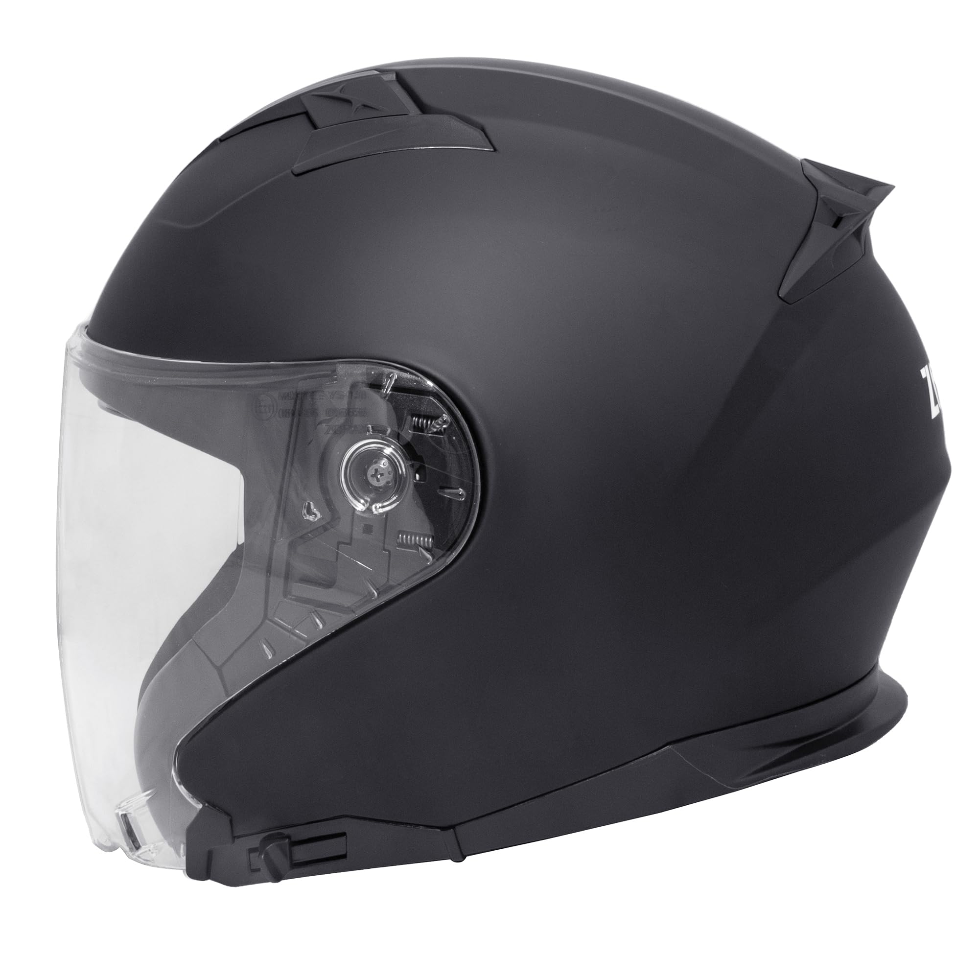 Zorax ZOR-602 Double Sun Visor Open Face Helmet - Matt Black L (59