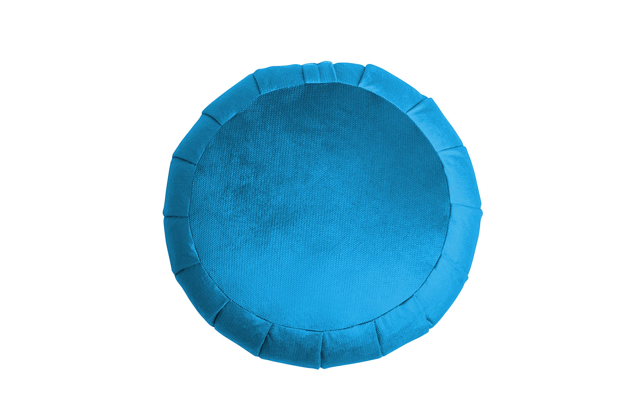Cuscino Da Yoga Meditazione Zafu Rotondo In Velluto Riempito Con Grani Di Grano Saraceno Turchese