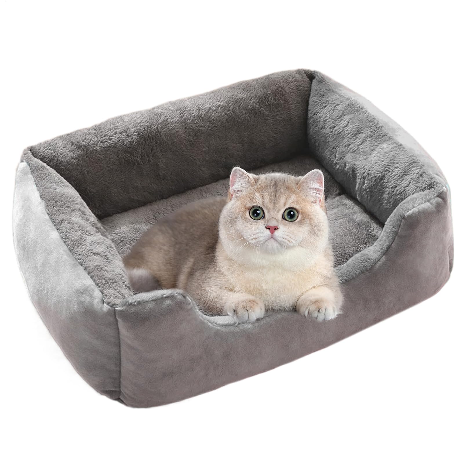 Cama para Perros Cama para Mascotas de Cachorros y con Fondo Antideslizante | Colchón Calmante y Calentador para en Interior Sala de Estar y Exterior Patio