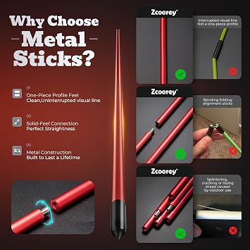 Golf Alignment Sticks 2-Pack, 48 Metal Alignment Stick - Threaded for Solid One-Piece Feel, Rigid & Straight with Carry Tube, Golf Training Aid & Swing Trainer for Swing Path & Stance
