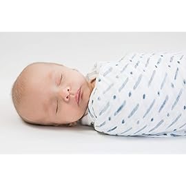 SwaddleDesigns Cotton Muslin Swaddle Blankets, Set of 4, Receiving Blankets for Baby Boys & Girls, Best Shower Gift, 46x46 inches, Denim Indigo