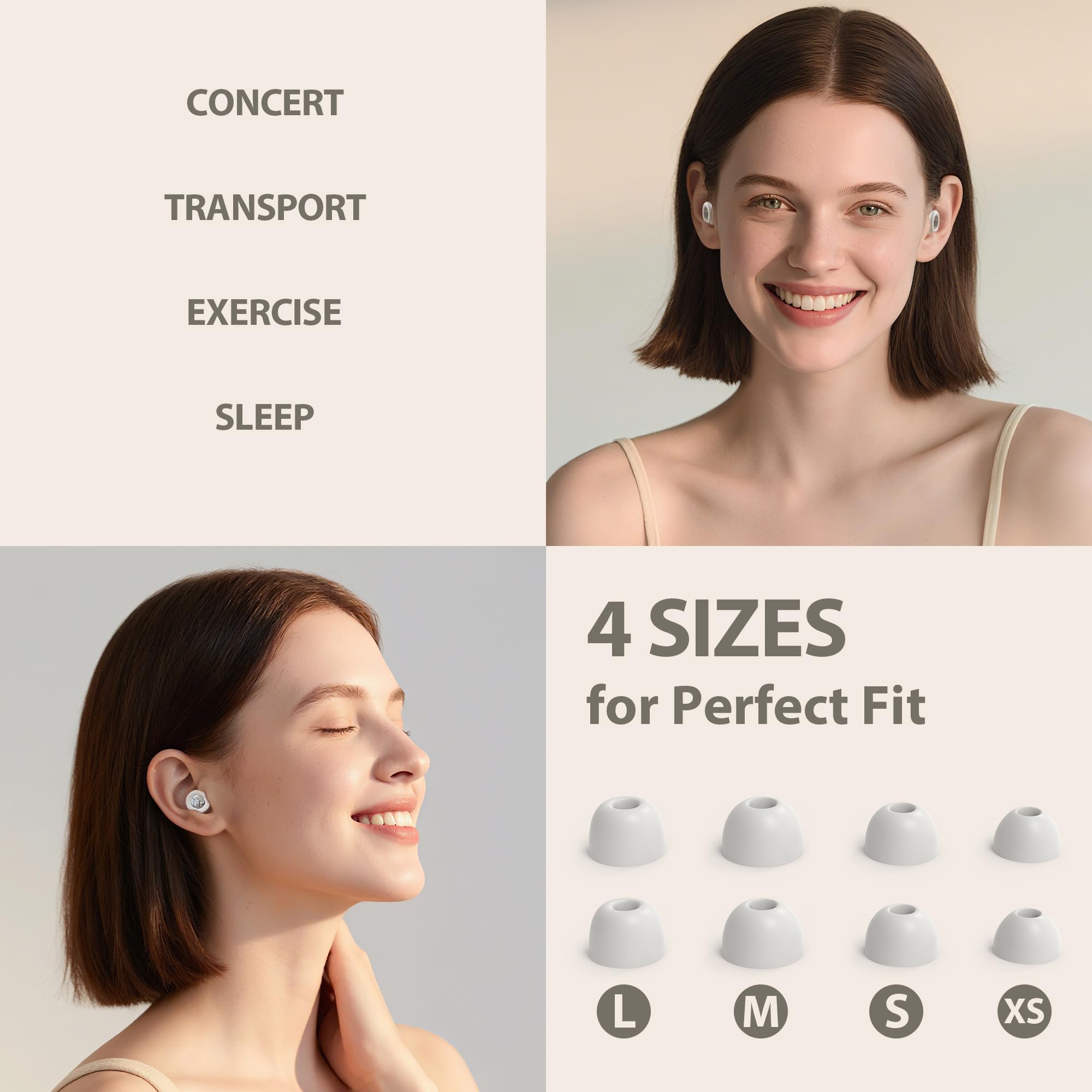 Reusable Sleep Noise-Canceling Earplugs, High-Fidelity Hearing Protection Earplugs, Ideal for Concerts, Travel, Library, Sleep, and Deep Focus Work | 20-35dB Noise Reduction(White) — Amazon image 5