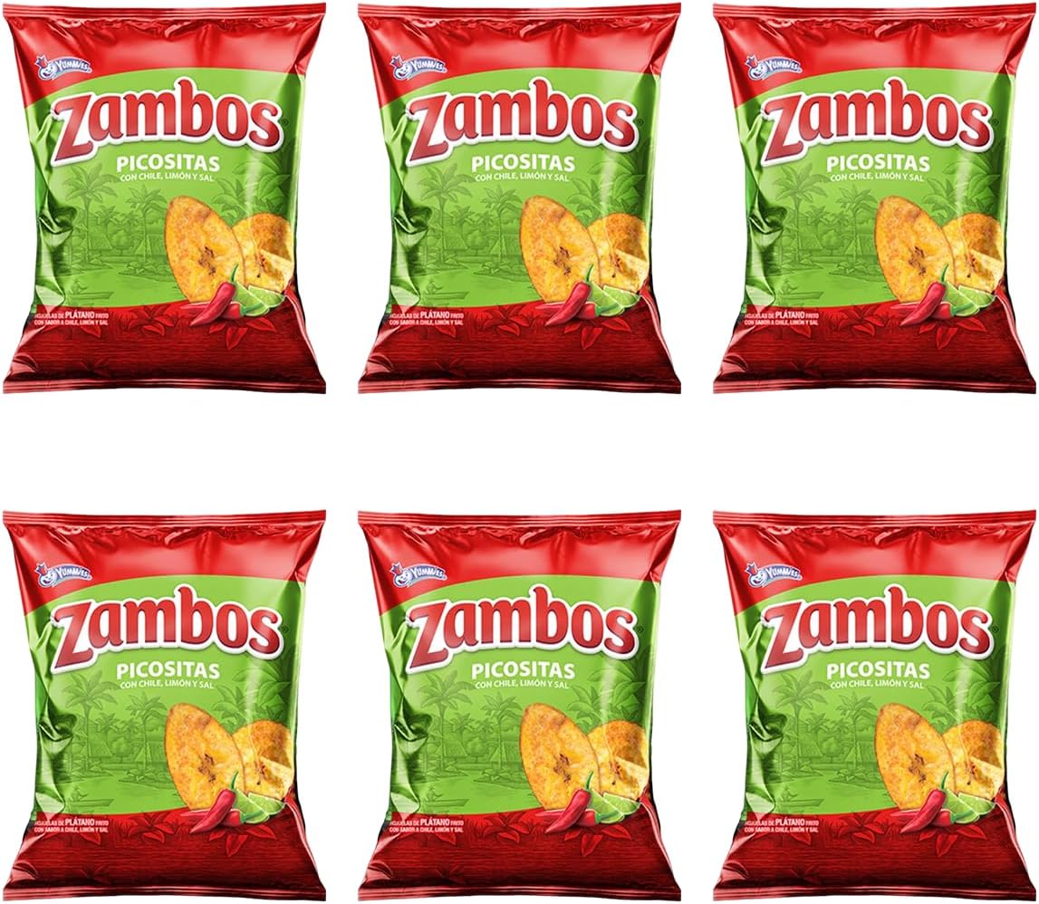 Plantain Chips: Spicy with Chili,Lime and Salt (Tajaditas de Plátano con Chile + Limón y Sal) Crunchy with spicy taste that many like | Salvajes del Trópico | 5.46 ounces (155grams) 6 pack