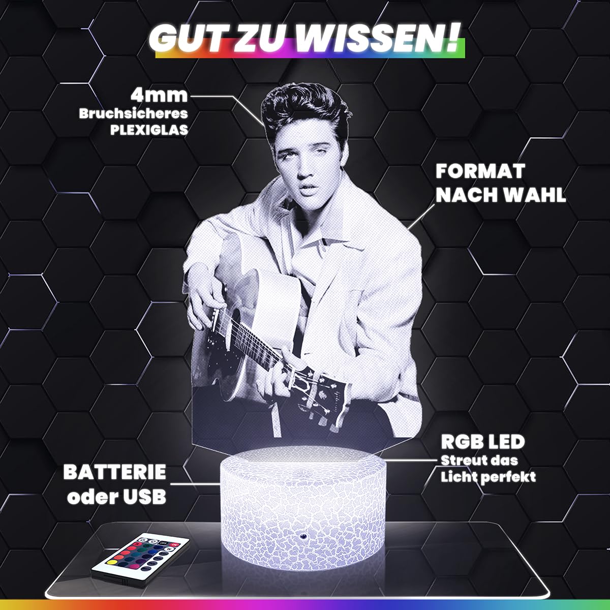 Lampephoto.fr - Michael Jackson 3D Lampe, Touch Nachtlicht, M Jackson merch, Musik Geschenk, 3D Led Illusion Geschenkidee Weihnachten Geburtstag Junge und Mädchen TOP